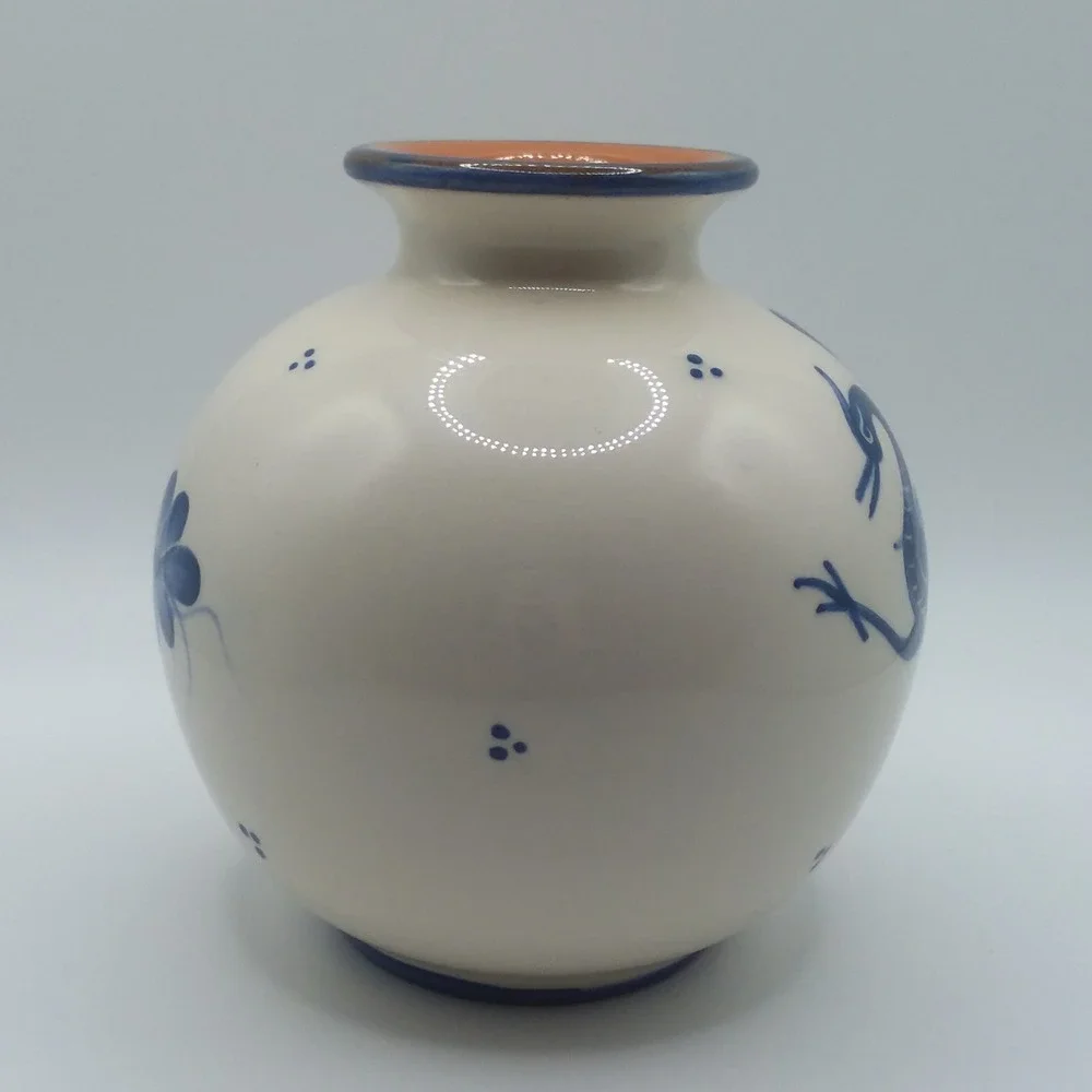 VTG Bulle Dubuis Bosshard Crane Peacock Blue Small Vase 4